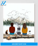 Personalized Dog Canvas, Gifts For Dog Lovers Canvas Wall Art, Wall Decor Visual Art Poster, Canvas Painting, COUPLE And Dog Pg2281