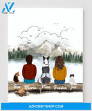 Personalized Dog Canvas, Gifts For Dog Lovers Canvas Wall Art, Wall Decor Visual Art Poster, Canvas Painting, COUPLE And Dog Pg2281