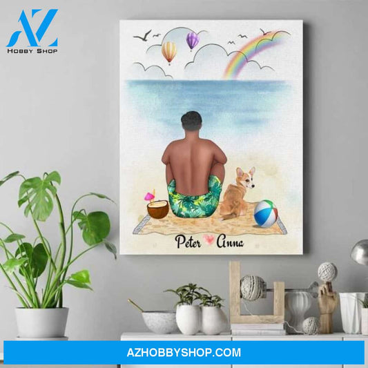 Personalized Dog Dad Canvas - Gift Baskets For Dog Lovers - Up To 4 Dogs