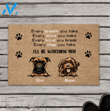 Personalized Dog Doormat, Gift For Dog Lovers - 2 Dogs - I'll Be Watching You