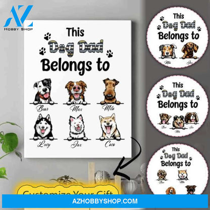 Personalized Dog Lover Canvas - Funny Dog Dad Gifts - Up To 6 Dogs
