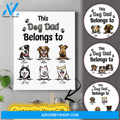 Personalized Dog Lover Canvas - Funny Dog Dad Gifts - Up To 6 Dogs