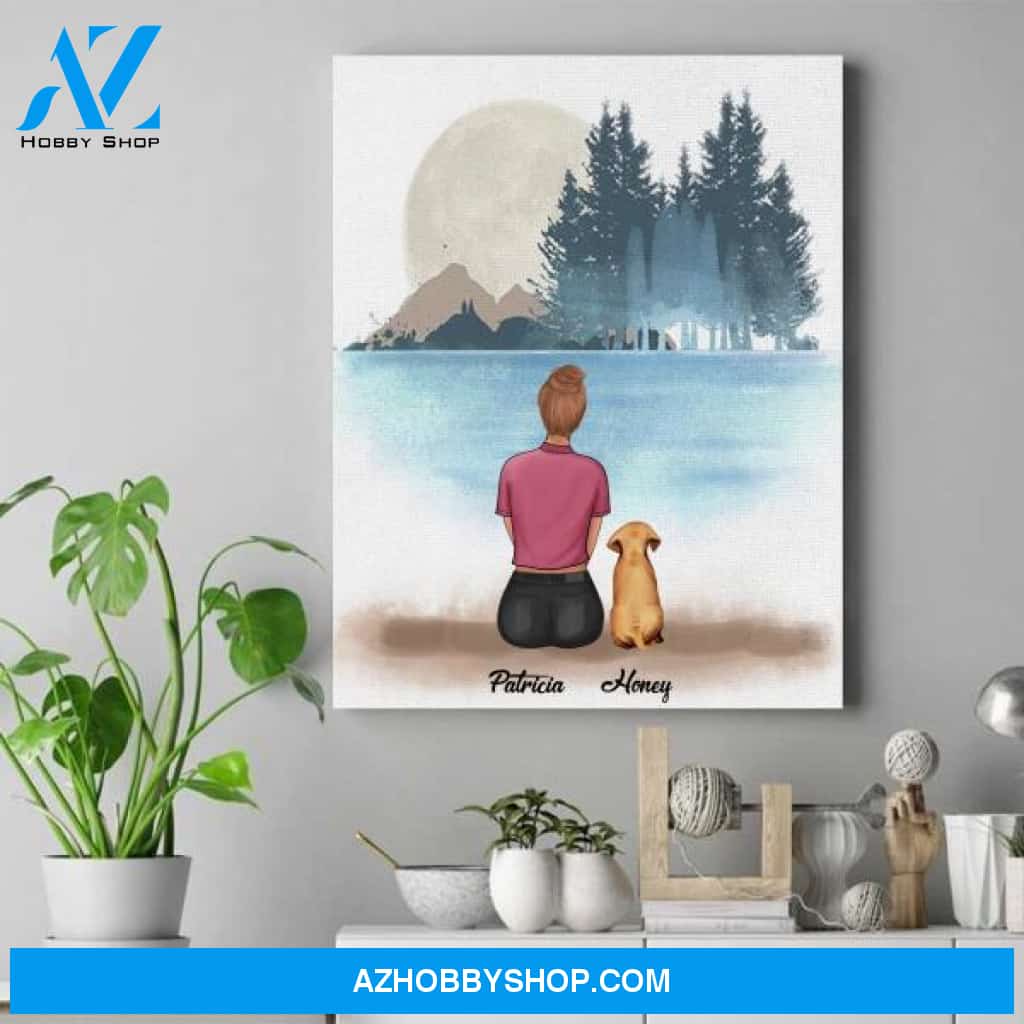 Personalized Dog Lover Canvas - Funny Dog Mum Gifts - Up To 4 Dogs