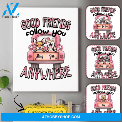Personalized Dog Lover Canvas - Gifts For Dog Owners - Up To 3 Dogs