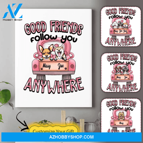 Personalized Dog Lover Canvas - Gifts For Dog Owners - Up To 3 Dogs