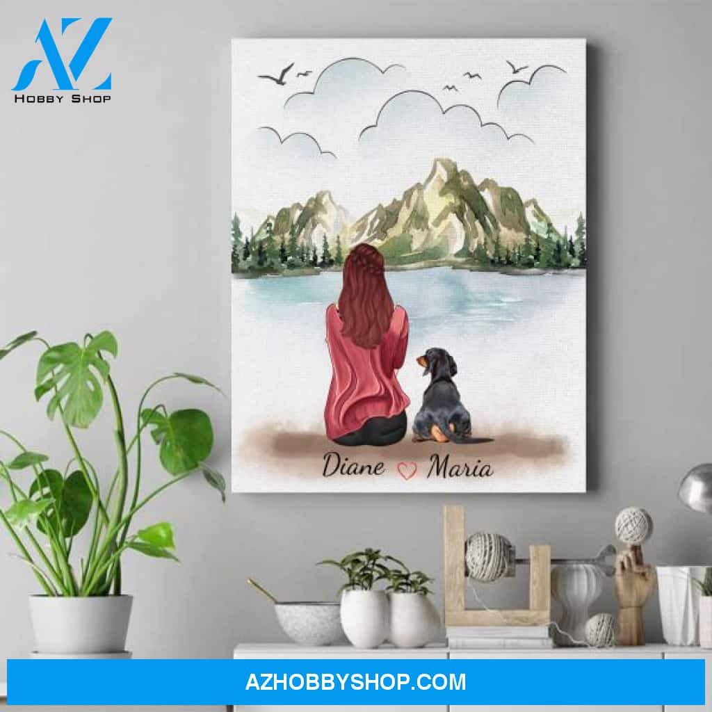 Personalized Dog Lover Canvas - Dog Mothers Day Gifts - Up To 4 Dogs