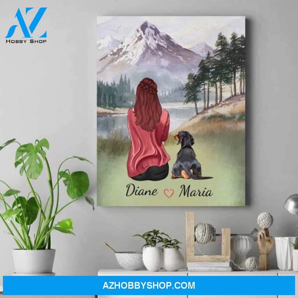 Personalized Dog Lover Canvas - Presents From Dog To Mum - Up To 4 Dogs