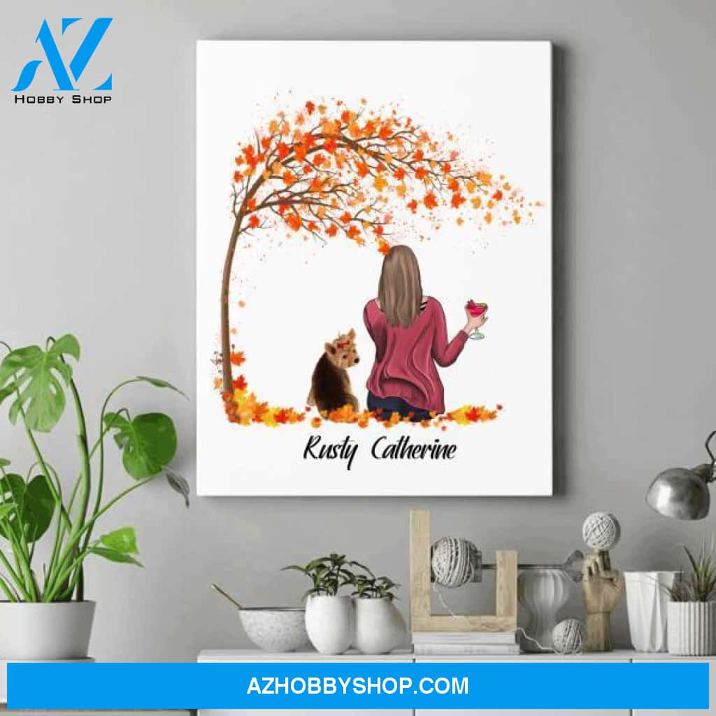 Personalized Dog Lover Wall Art - Birthday Gifts For Dog Moms - Up To 3 Dogs