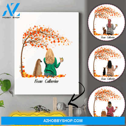 Personalized Dog Lover Wall Art - Birthday Gifts For Dog Moms - Up To 3 Dogs