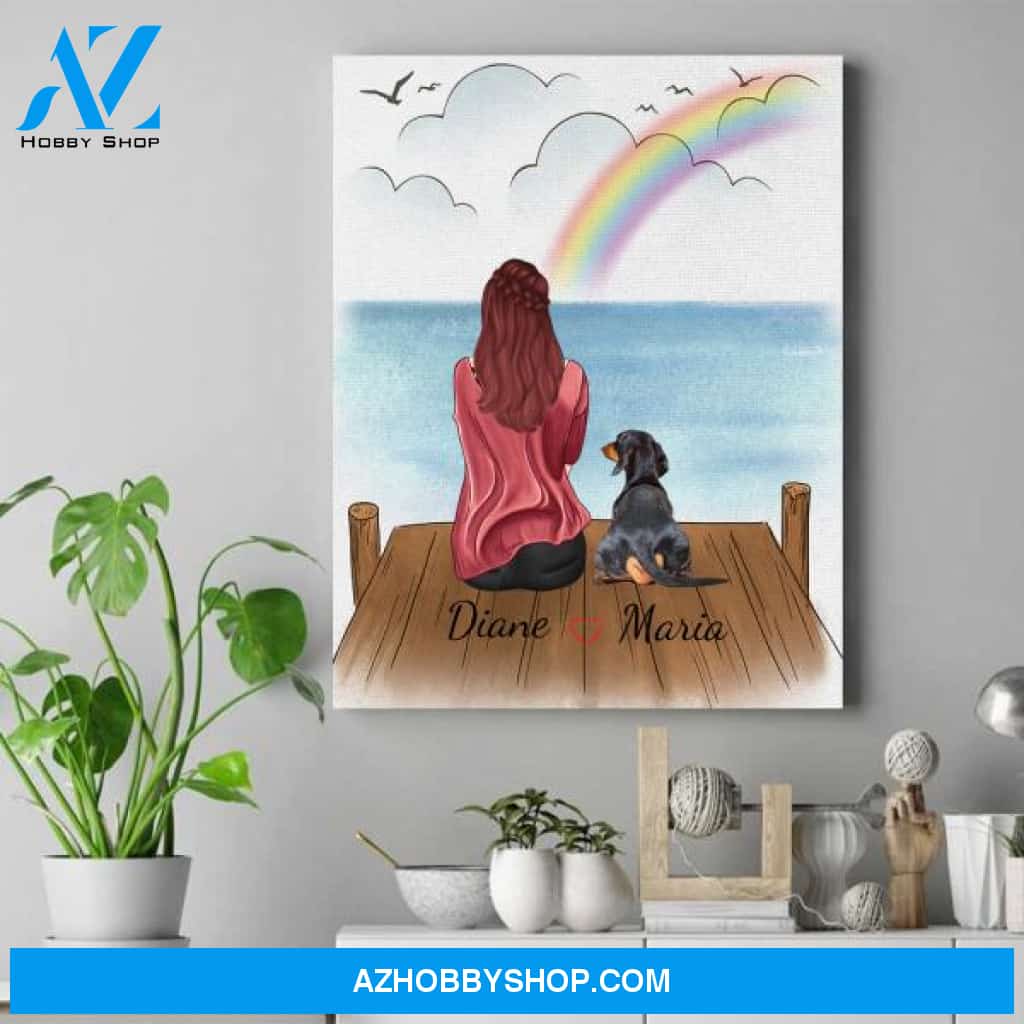 Personalized Dog Mom Canvas - Cute Gifts For Dog Lovers - Up To 4 Dogs