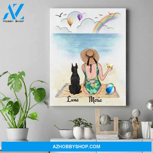 Personalized Dog Mom Canvas - Cute Gifts For Dog Lovers - Up To 5 Dogs