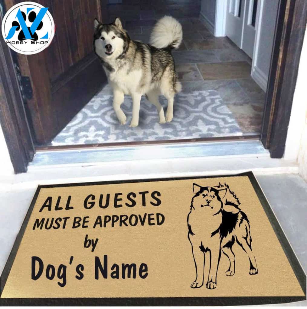 Personalized Dog Name Alaskan Malamute Doormat