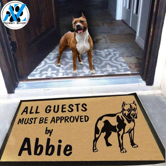 Personalized Dog Name American Pit Bull Terrier Doormat