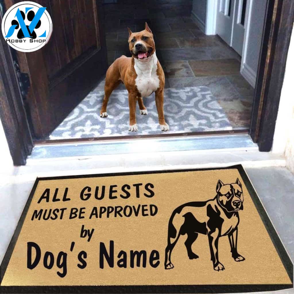 Personalized Dog Name American Pit Bull Terrier Doormat