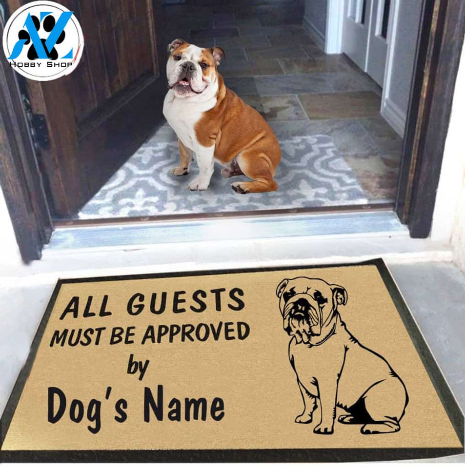 Personalized Dog Name Bulldog Doormat