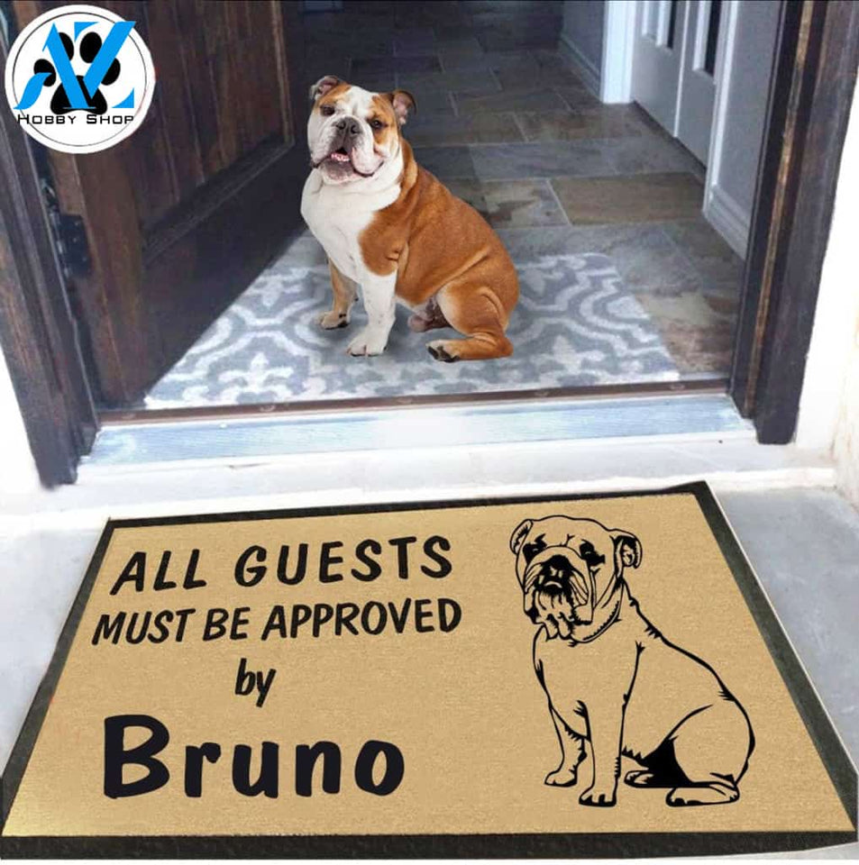 Personalized Dog Name Bulldog Doormat