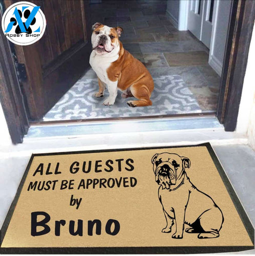 Personalized Dog Name Bulldog Doormat