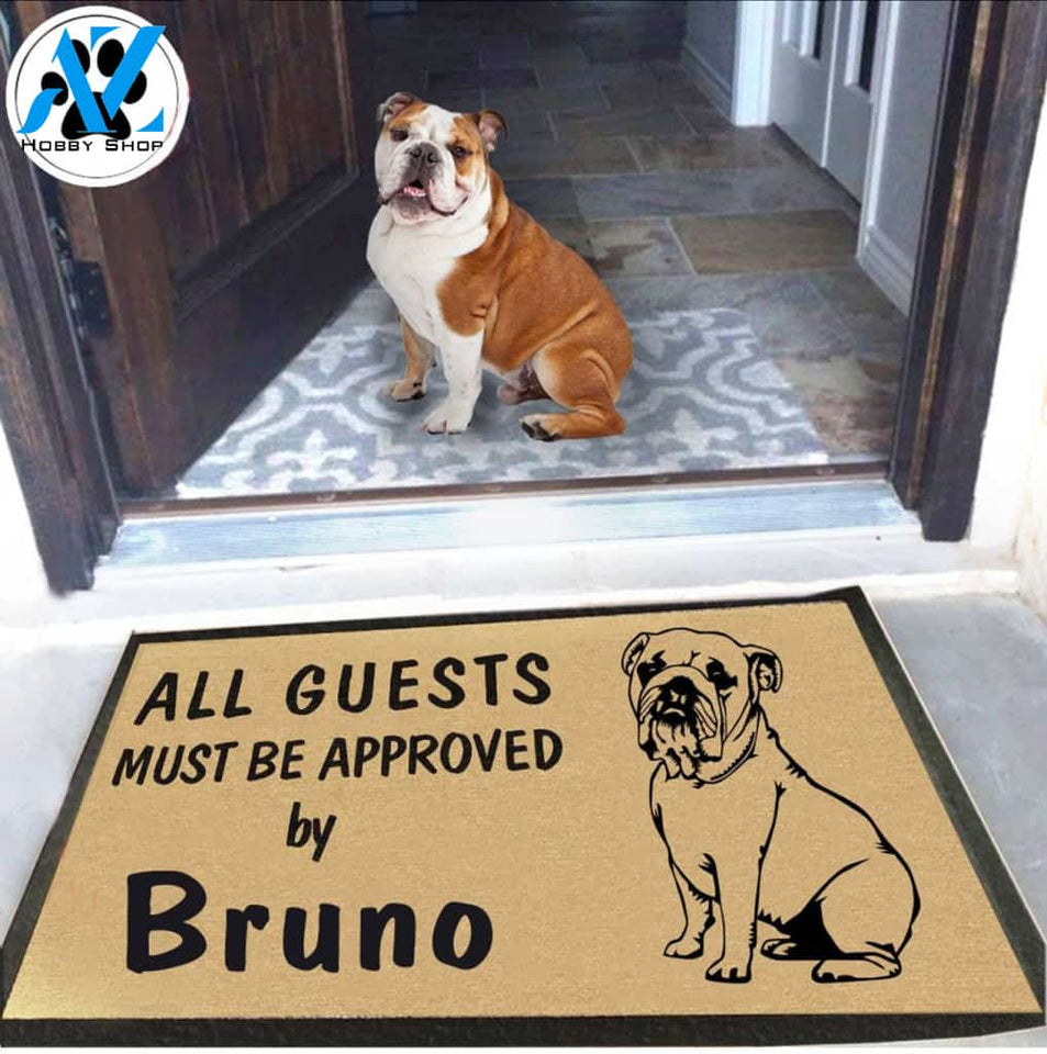 Personalized Dog Name Bulldog Doormat