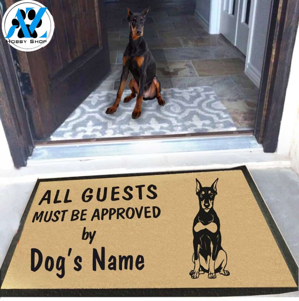 Personalized Dog Name Doberman Pinscher Doormat