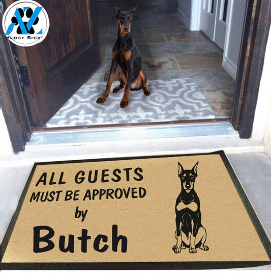Personalized Dog Name Doberman Pinscher Doormat