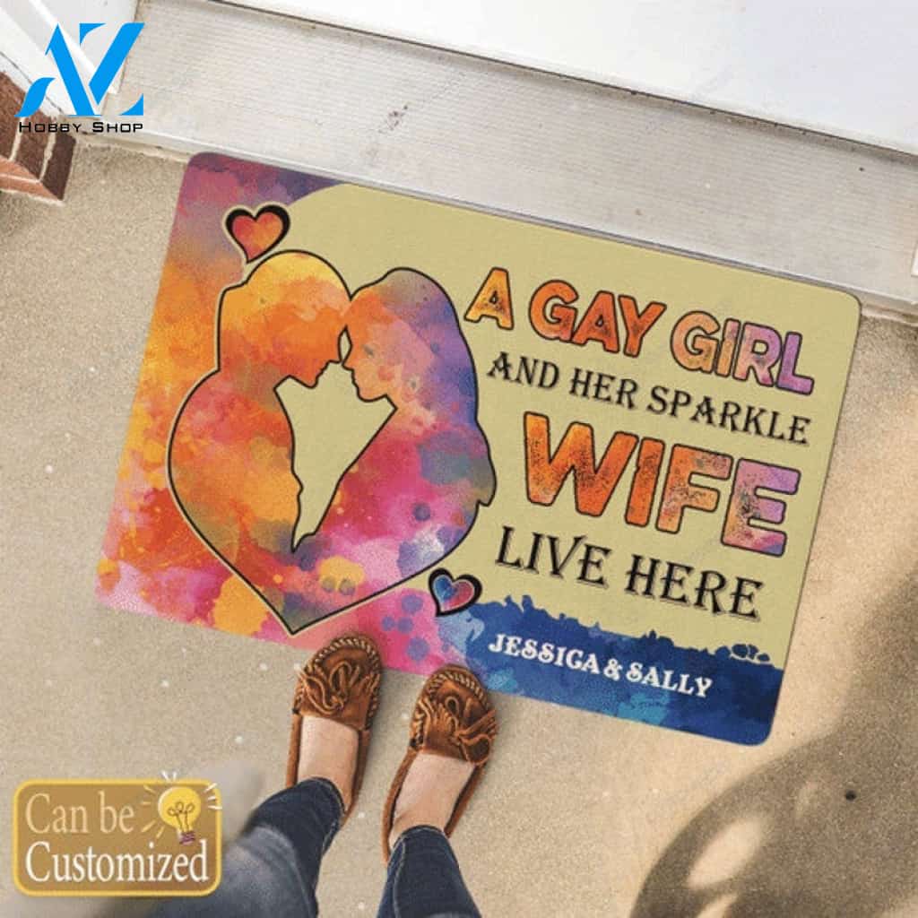 Personalized Doormat A Gay Girl | Lgbtq Rainbow Doormat Gift For Friend Family Birthday Gift Home Decor Warm House Gift Welcome Mat