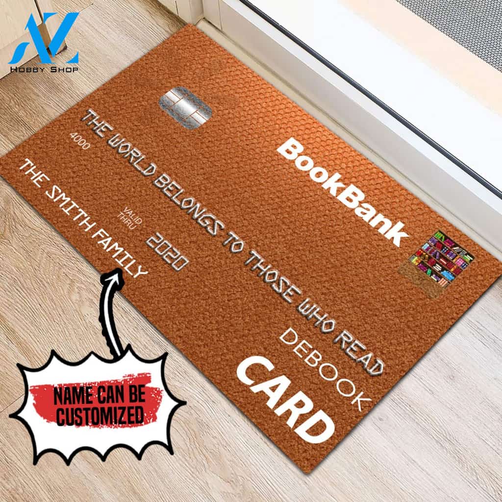 Personalized Doormat BookBank The World Belongs To Those Who Read | WELCOME MAT | HOUSE WARMING GIFT