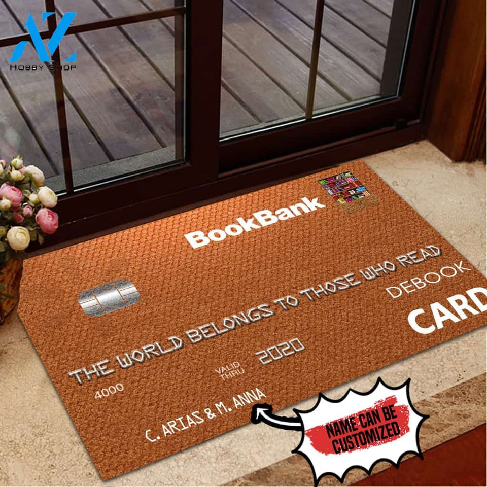 Personalized Doormat BookBank The World Belongs To Those Who Read | WELCOME MAT | HOUSE WARMING GIFT