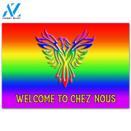 Personalized Doormat Custom Family Name With Lgbt Rainbow Pride Phoenix Rising Indoor And Outdoor Doormat Warm House Gift Welcome Mat Gift For Friend Family