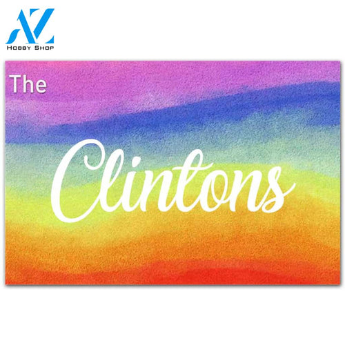 Personalized Doormat Custom Family Name With Water Color Doormat Custom Family Welcome Mat House Warming Gift Home Decor Funny Doormat Gift Idea