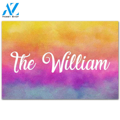 Personalized Doormat Custom Name Family Colorful Background Doormat Welcome Mat House Warming Gift Home Decor Funny Doormat Gift Idea