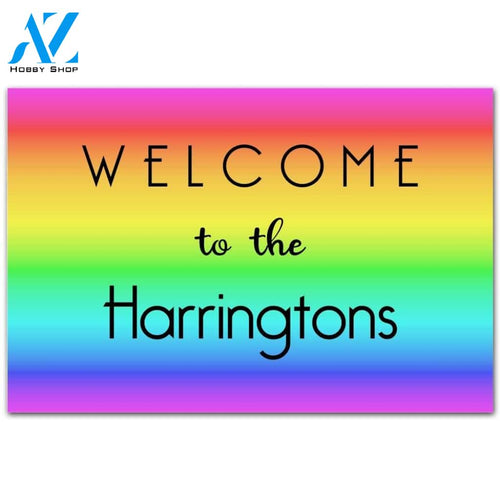 Personalized Doormat Custom Name Family With Rainbow Gradient Doormat Custom Family Welcome Mat House Warming Gift Home Decor Funny Doormat Gift Idea
