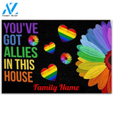 Personalized Doormat Custom Name Family - You'Ve Got Allies In This House Lgbt Support Doormat Welcome Mat House Warming Gift Home Decor Funny Doormat Gift Idea