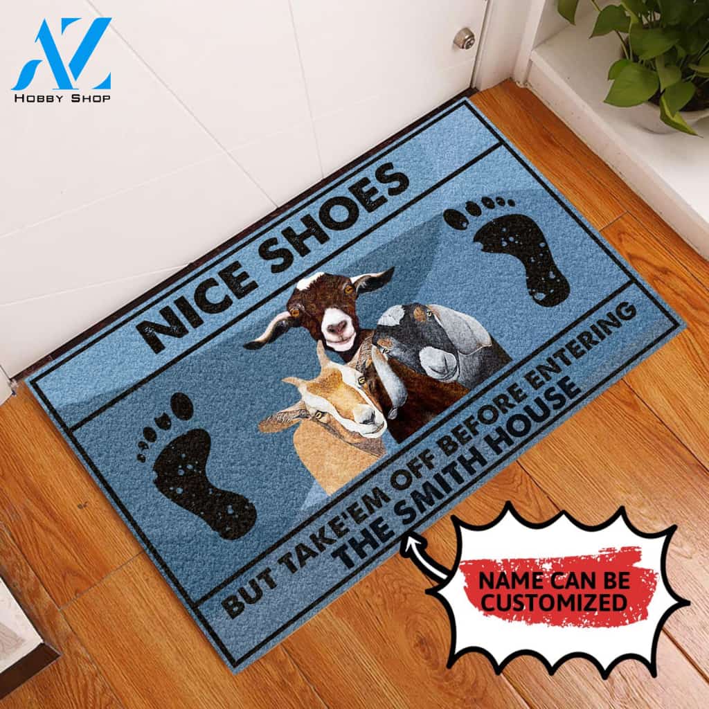 Personalized Doormat Goat Nice Shoes | WELCOME MAT | HOUSE WARMING GIFT
