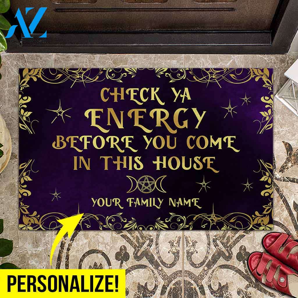 Personalized Doormat, Halloween Doormat, Check Ya Energy Doormat