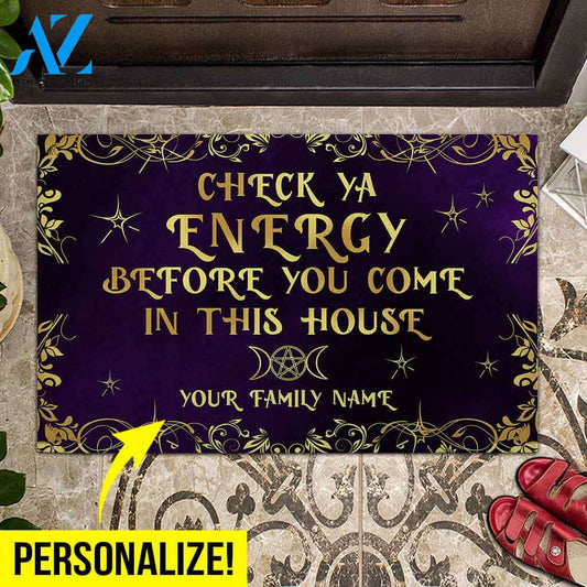 Personalized Doormat, Halloween Doormat, Check Ya Energy Doormat