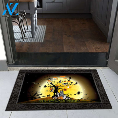 Personalized doormat,Husky with halloween DM9 Custom Doormat All Over Printed (6228)