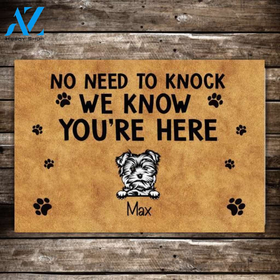 Personalized Doormat, No Need To Knock We Know You're Here Funny Doormat