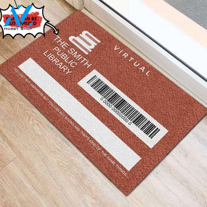 Personalized Doormat Reading Library Card | WELCOME MAT | HOUSE WARMING GIFT