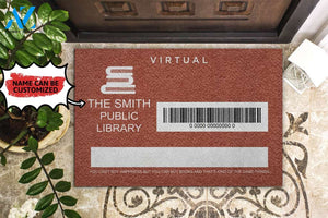 Personalized Doormat Reading Library Card | WELCOME MAT | HOUSE WARMING GIFT