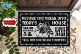 Personalized Doormat Skull Stand Outside And Get Right | WELCOME MAT | HOUSE WARMING GIFT
