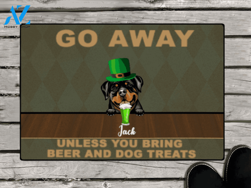 Personalized Doormat & St Patrick's Day - gift for dog lovers - 1 Dog - All Guests Must Be Approved By The Dogs