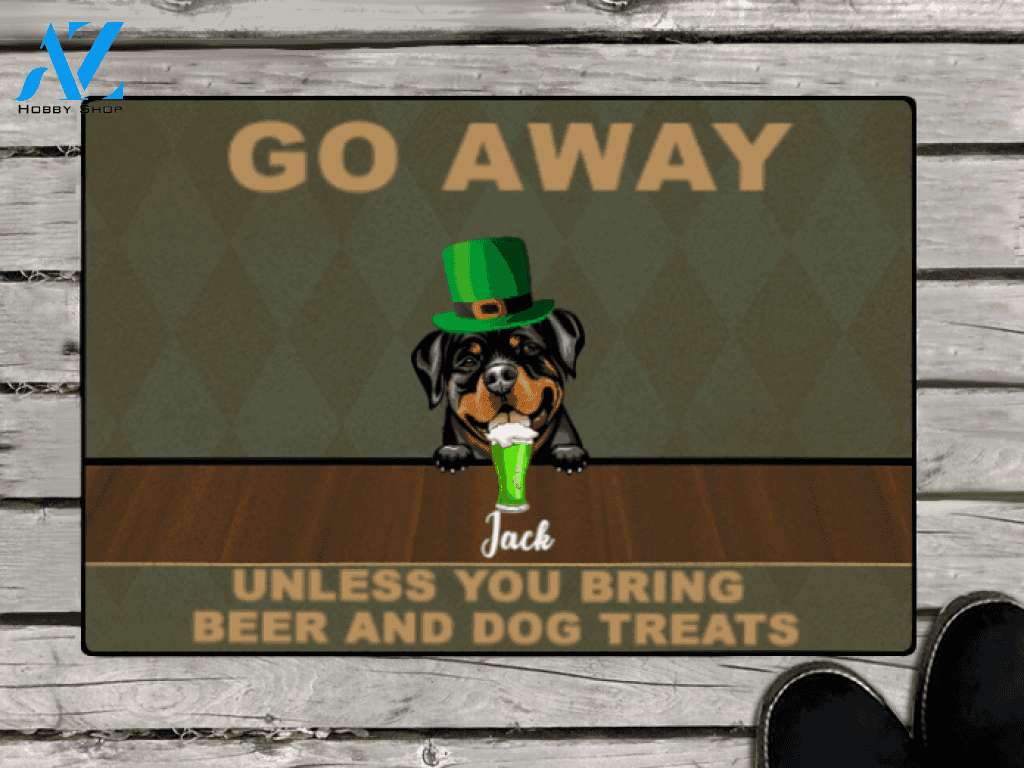 Personalized Doormat & St Patrick's Day - gift for dog lovers - 1 Dog - All Guests Must Be Approved By The Dogs