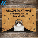 Personalized Doormat, Welcome To My Home, Up to 6 Cats, Gifts for Cat Lovers