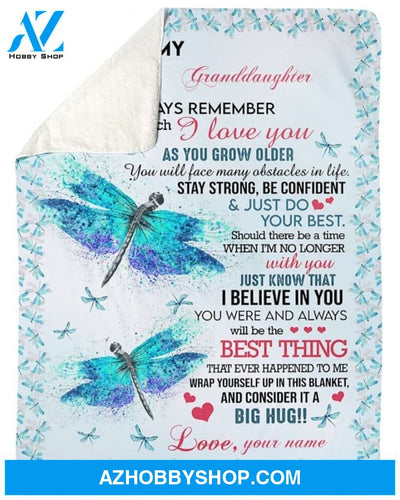 Personalized Dragonfly, Special Gift For Granddaughter Blanket Unique Gifts