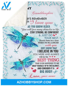 Personalized Dragonfly, Special Gift For Granddaughter Blanket Unique Gifts