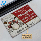 Personalized Drum Old Couple In The House Customized Doormat