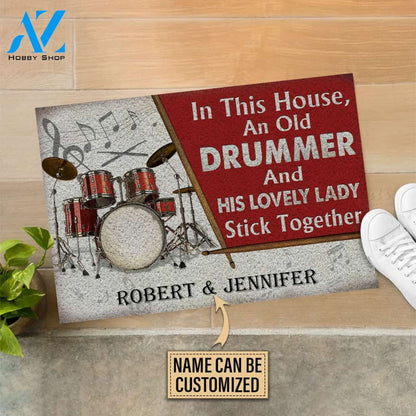 Personalized Drum Old Couple In The House Customized Doormat | WELCOME MAT | HOUSE WARMING GIFT