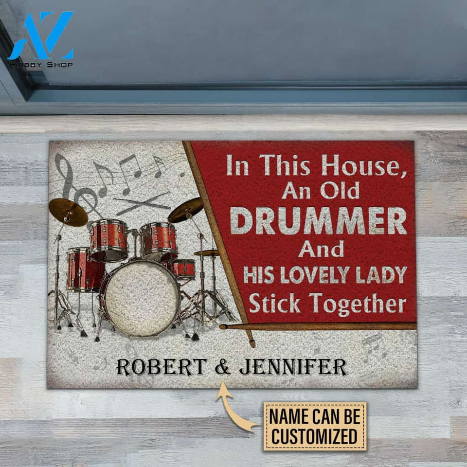 Personalized Drum Old Couple In The House Customized Doormat | WELCOME MAT | HOUSE WARMING GIFT