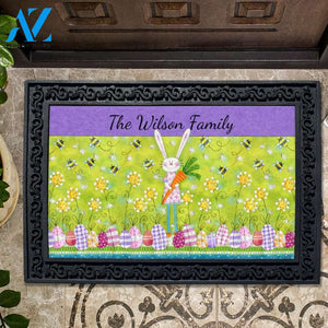 Personalized Easter Bunny and Eggs Doormat - 18" x 30"