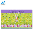 Personalized Easter Bunny and Eggs Doormat - 18" x 30"